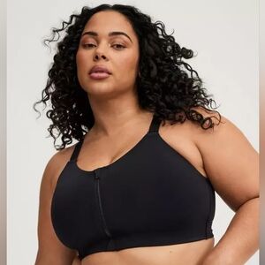 Torrid Active Zip Up Black Sports Bra Size 40DD/E